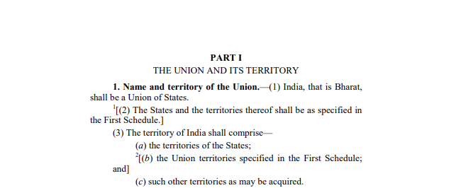 India and Bharat Officially Mentioned in the Constitution