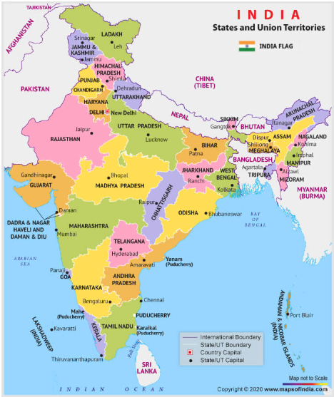 Political Map of Akhand Bharat With States